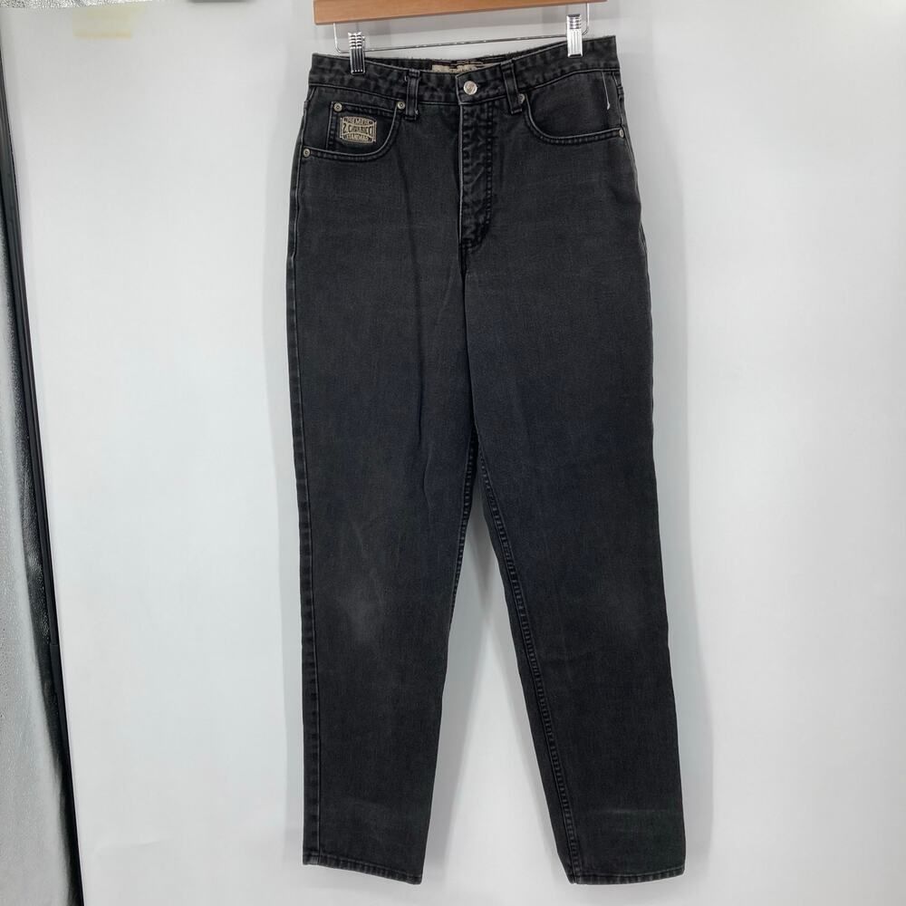 Vintage Z Cavaricci Womens Black Jeans Sz 31 High Rise Straight Leg Mom 90s Y2K